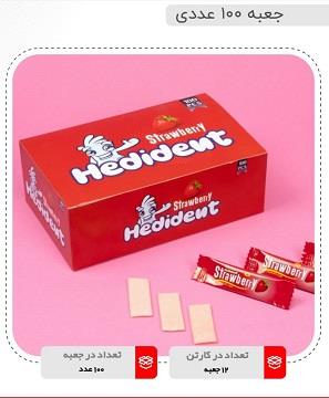 آدامس استیک توت فرنگی (12 بسته 100 عددی ) هیدی دنت